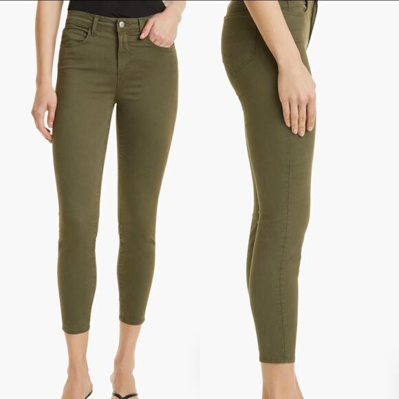 L' AGENCE Margot High Waist Ankle Olive Jeans size 25 NWT $298 - Picture 3 of 11